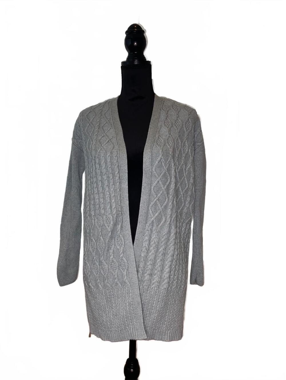 Chico's Light Green Cable Knit Cardigan Sweater